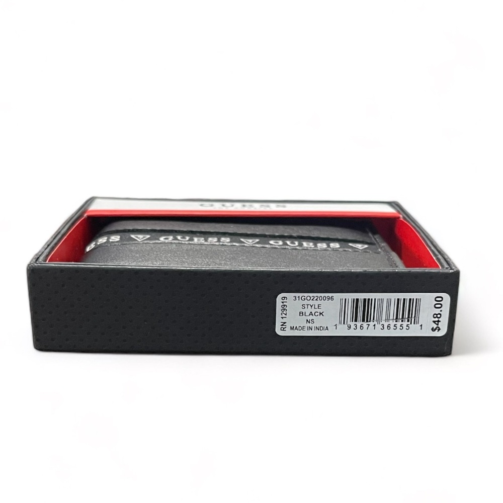 Guess Men's Wallet in Fine Leather Men's, Black White - Picture 3 of 6